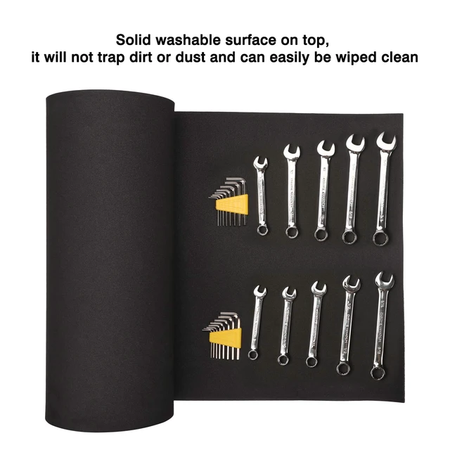 Alt view image 4 of 7 - Professional Tool Box Liner, Drawer Liner, Shelf Liner, 18 inch(Wide) x 24 feet (Long), Non-Slip, Black