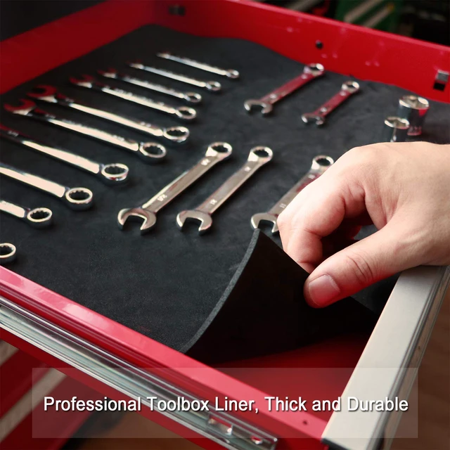 Alt view image 5 of 7 - Professional Tool Box Liner, Drawer Liner, Shelf Liner, 18 inch(Wide) x 24 feet (Long), Non-Slip, Black