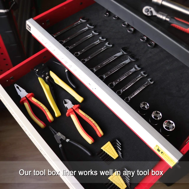 Alt view image 6 of 7 - Professional Tool Box Liner, Drawer Liner, Shelf Liner, 18 inch(Wide) x 24 feet (Long), Non-Slip, Black