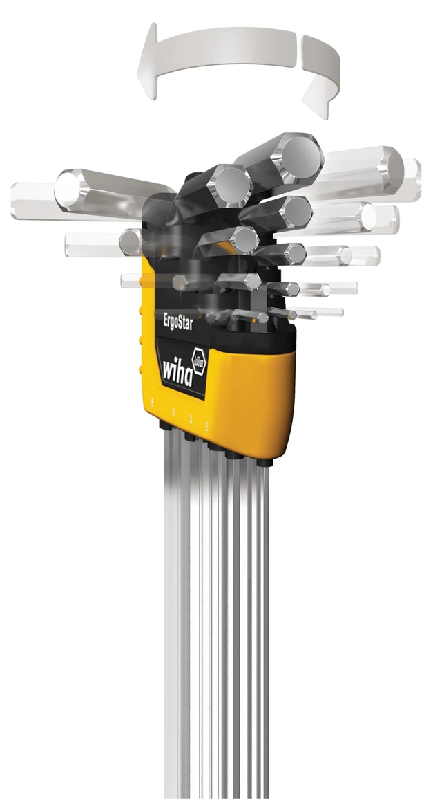 Alt view image 4 of 5 - 66988 ErgoStar Ball End Hex L-Key Set, 13 Piece, Inch Patented Auto-Open Holder, Chrome-V-Moly Steel - Screwdriver Bit Sets