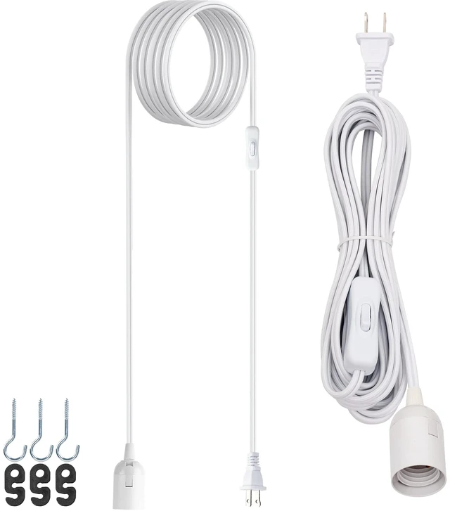 Main image of Extension Hanging Lantern Cord Cable 15Ft UL 1 Pack 360W with E26 E27 Socket On/Off Button Pendant Lighting