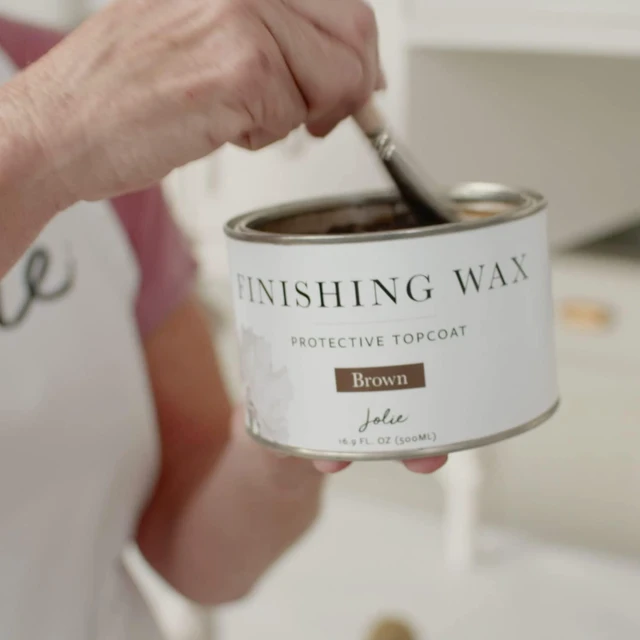 Alt view image 6 of 7 - Finishing Wax - Protective topcoat Paint - Use on interior furniture, cabinets, walls, and accessories- Odor-Free,Non-Hazardous-Brown-500ml