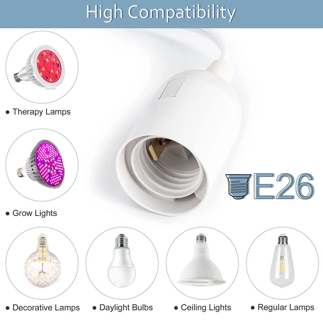 Alt view image 7 of 7 - Extension Hanging Lantern Cord Cable 15Ft UL 1 Pack 360W with E26 E27 Socket On/Off Button Pendant Lighting