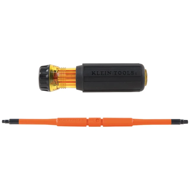 Alt view image 7 of 7 - 32287 Insulated Screwdriver, 2-in-1 Screwdriver Set with Flip Blade, #1 and #2 Square Tips, Double-Ended Blades