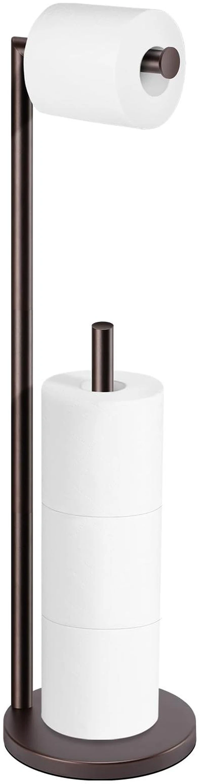 Main image of Toilet Paper Holder Stand, Bronze Toilet Paper Holder Free Standing Toilet Paper Holder for 4 Rolls, Bathroom Organizers and Storage with Anti-Slip Base and Rustproof