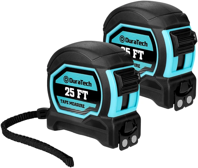 Main image of 25FT Magnetic Double-Sided Tape Measure, Easy Read Measuring Tape 2 Pack Retractable Measurement Tape with Fractions 1/8, Magnetic Hook and Shock Absorbent Case for Construction, Carpenter