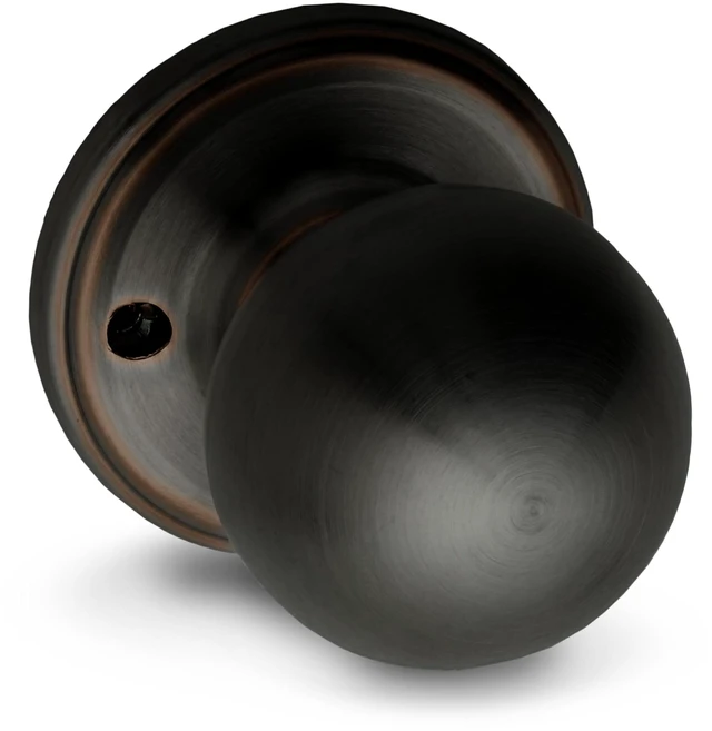 Main image of Dummy Interior Door Knob ANSI Grade-3 Certified, Modern Heavy Duty Handle, Easy Install and Reversible for French Doors & Closets, Non Turning Tuscan Bronze (1 Pack)