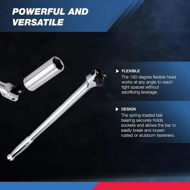 Alt view image 3 of 5 - 00211A 1/2-Inch-Drive Extension Breaker Bar, 18 Inches Long, Made with CrV Steel