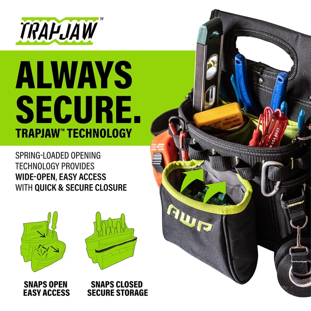 Alt view image 2 of 7 - Tool Pouch, Electrician Tool Pouch, Premium, Professional Multi-Pocket Organizer