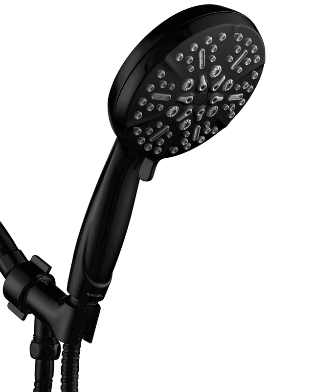 Alt view image 7 of 7 - Matt Black Shower Head with Handheld Spray High Pressure-Multifunction Strong Flow Rain Massage Showerhead with Extra long Hose and Adjustable Overhead Holder La Mejor Regaderas Modernas Para Ducha