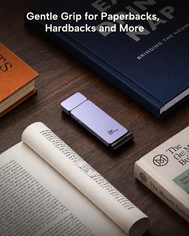 Alt view image 6 of 7 - Book Light, Rechargeable Clip-On LED Reading Light for Bed 3 Color Temperatures with Stepless Dimming, Ultralight Bookmark Design for Book Lovers, Purple