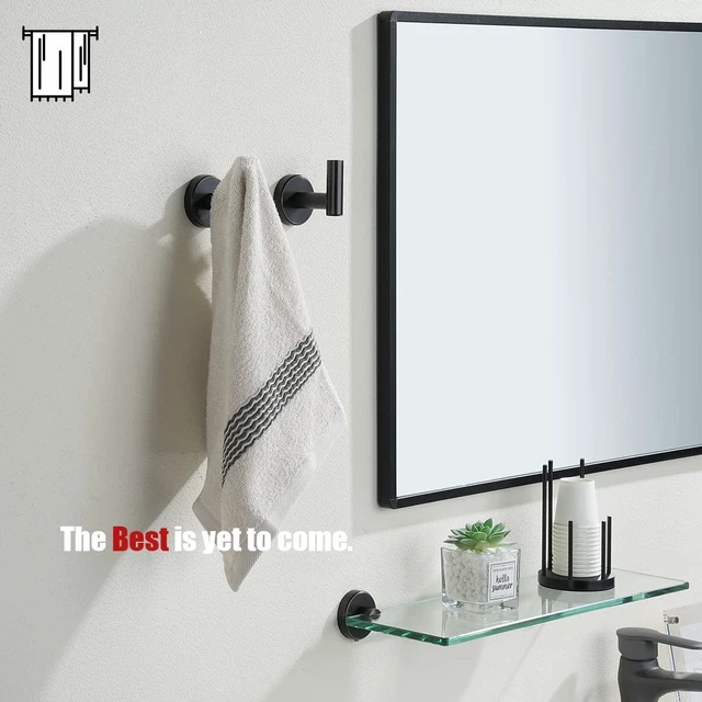 Alt view image 3 of 7 - Bathroom Towel Hook Oil Rubbed Bronze, 304 Stainless Steel 0.8mm Coat Robe Clothes Hook for Bathroom Kitchen Garage Wall Mounted (Pack of 4), TH100-ORB-P4
