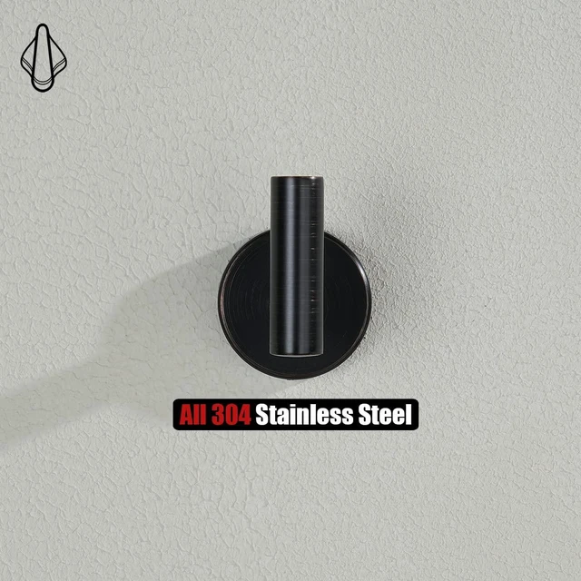 Alt view image 5 of 7 - Bathroom Towel Hook Oil Rubbed Bronze, 304 Stainless Steel 0.8mm Coat Robe Clothes Hook for Bathroom Kitchen Garage Wall Mounted (Pack of 4), TH100-ORB-P4
