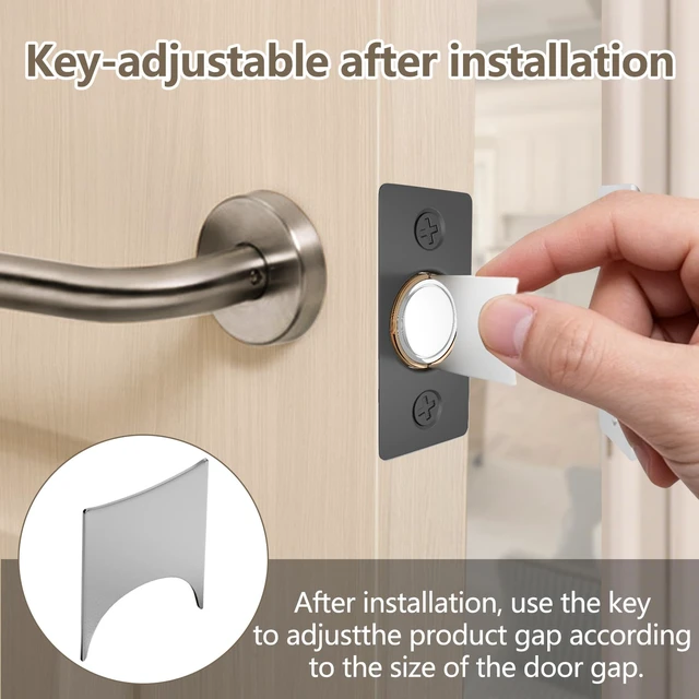 Alt view image 4 of 7 - Upgraded Strong Magnetic Door Catch, Replacement for Traditional Door Ball Catch, Quite & Easy to Install, Use for Top of Door, Closet Door, 8 Pack, Black