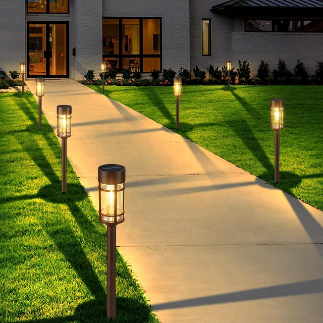 Alt view image 2 of 7 - 8 Pack Solar Outdoor Lights, Bright Up to 12 Hrs Solar Lights for Outside, Waterproof Solar Garden Lights for Patio, Yard and Landscape, Brown