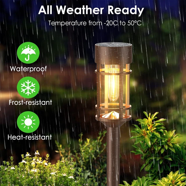 Alt view image 4 of 7 - 8 Pack Solar Outdoor Lights, Bright Up to 12 Hrs Solar Lights for Outside, Waterproof Solar Garden Lights for Patio, Yard and Landscape, Brown