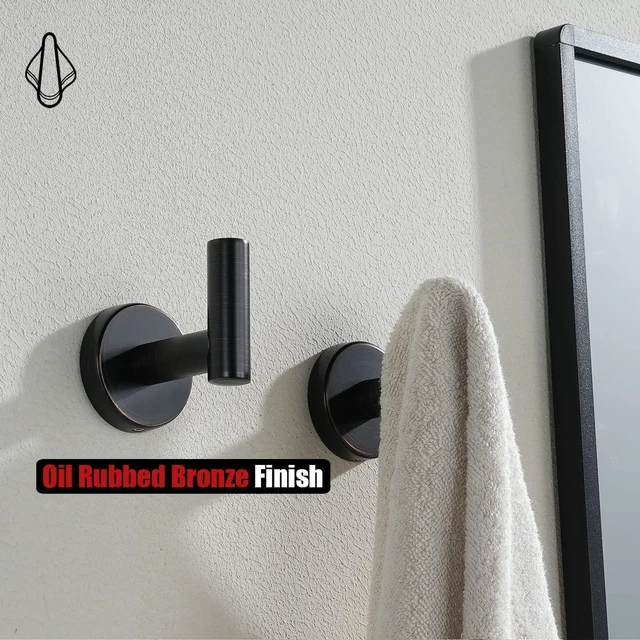 Alt view image 6 of 7 - Bathroom Towel Hook Oil Rubbed Bronze, 304 Stainless Steel 0.8mm Coat Robe Clothes Hook for Bathroom Kitchen Garage Wall Mounted (Pack of 4), TH100-ORB-P4