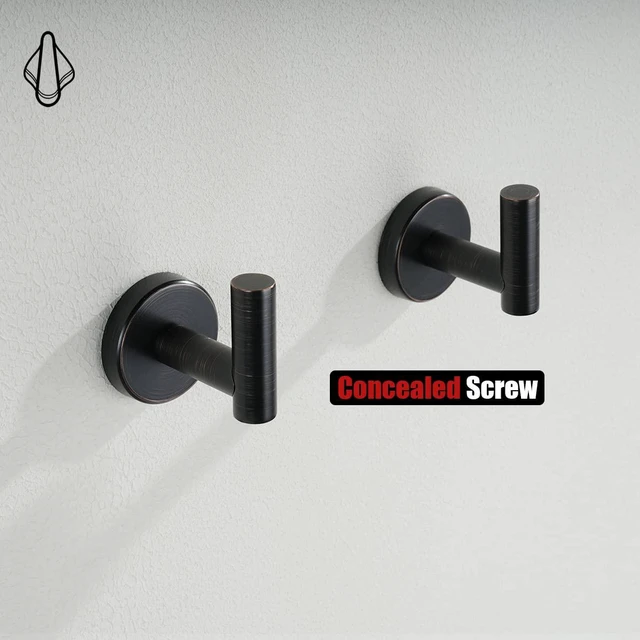 Alt view image 7 of 7 - Bathroom Towel Hook Oil Rubbed Bronze, 304 Stainless Steel 0.8mm Coat Robe Clothes Hook for Bathroom Kitchen Garage Wall Mounted (Pack of 4), TH100-ORB-P4
