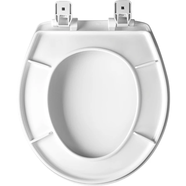 Alt view image 2 of 4 - 730SL Slow Close Toilet Seat, Hinges Never Loosen, Durable Plastic, Made in USA, Round, White