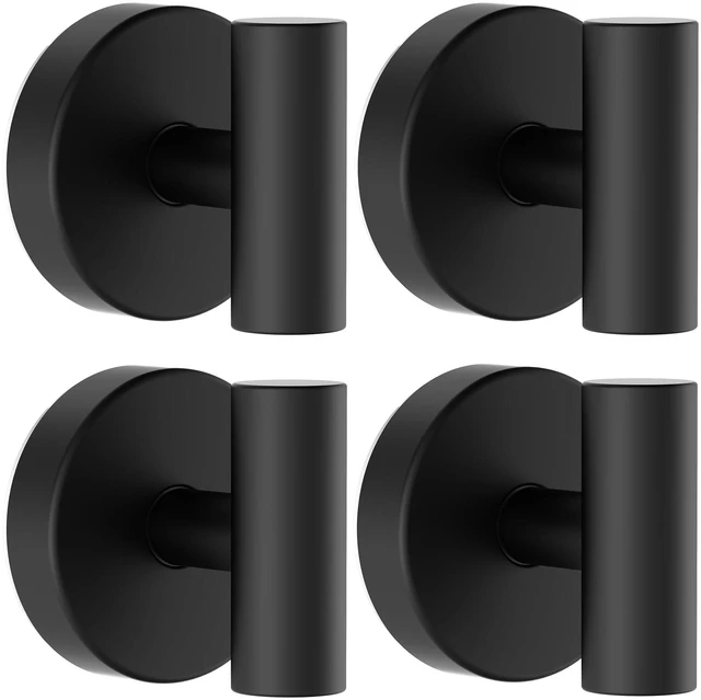 Main image of Suction Cup Hooks, Shower Hooks for Inside Shower Removable Towel Hooks for Bathroom Window Glass Mirror Tile, Bath Robe Looafh Hook for Hanging Waterproof & Rustproof, Black (4 Pack)
