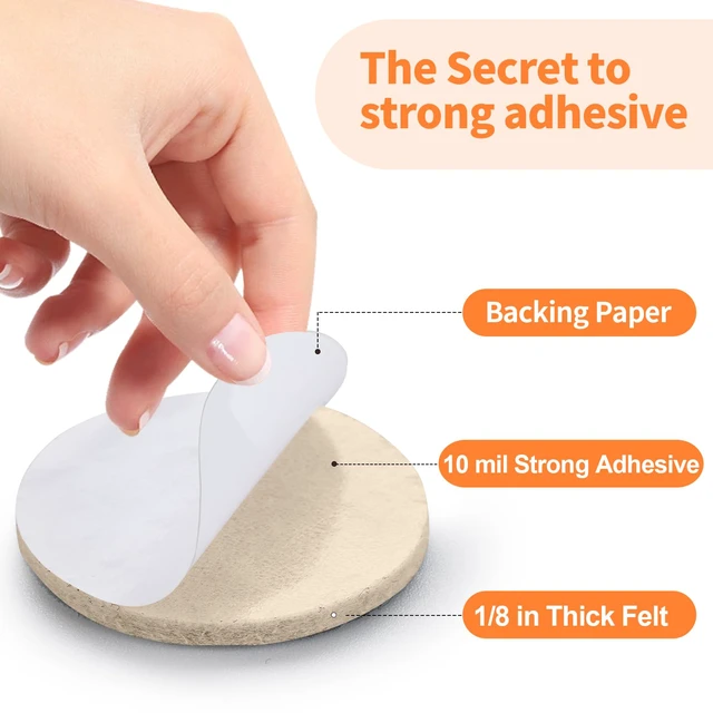 Alt view image 4 of 7 - Felt Furniture Pads 400 Pieces, Furniture Pads for Hardwood Floors Beige Self-adhesive felt pads prevent scratches and noise, ideal for chair legs, suitable for hardwood floors and indoor furniture