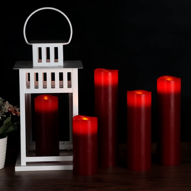 Alt view image 5 of 7 - Flameless Candles (Burgundy Set of 9)