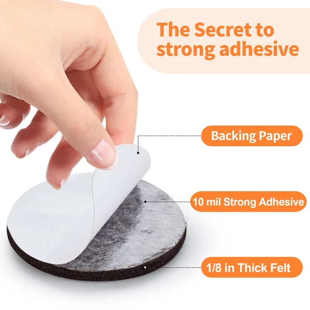 Alt view image 4 of 7 - Felt Furniture Pads 400 Pieces, Furniture Pads for Hardwood Floors Brown Self-adhesive felt pads prevent scratches and noise, ideal for chair legs, suitable for hardwood floors and indoor furniture