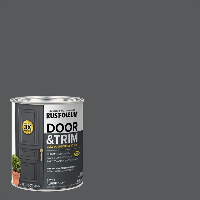 Alt view image 2 of 7 - 369387 Advanced Dry Door & Trim Paint, Quart, Satin Alpine Gray