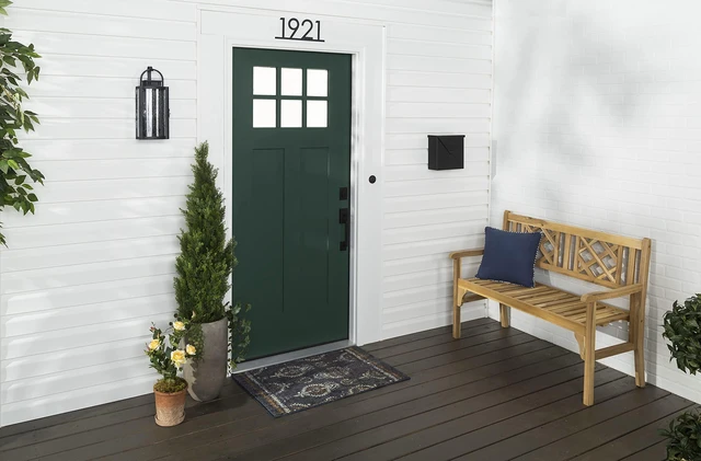 Alt view image 6 of 7 - Stops Rust Door & Trim Paint, Satin Vermont Green Ultimate Durability on Metal, Wood and Fiberglass Durable Chip and Fade Resistance Smooth Finish Indoor and Outdoor