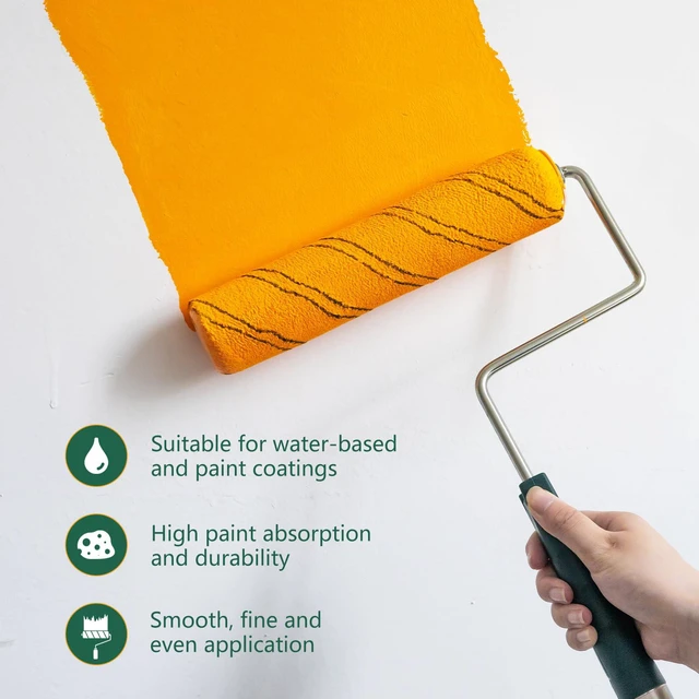 Alt view image 3 of 6 - Microfiber Paint Roller 9 Inch, 3/8 Inch Nap, 40 Pack 9 Inch Microfiber Paint Roller Covers, Large Replacement Covers for Wall Painting and Paint Roller Kit