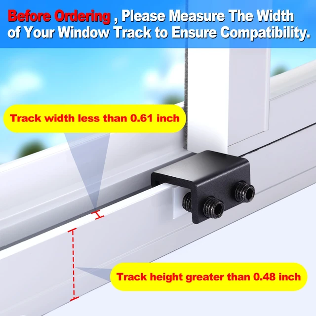 Alt view image 4 of 7 - Sliding Window Locks with Key6 Sets for Horizontal Vertica Window Window Locks, Aluminum Stops, Sturdy Long-Lasting, Lock Closed or Ajar for Safe Ventilation Protecting Family & Pets