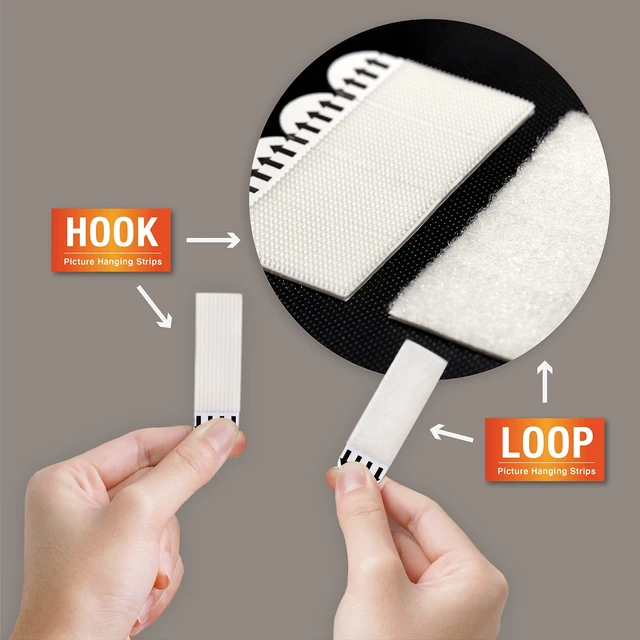 Alt view image 3 of 7 - 15 lb Large Picture Hanging Strips, 28-Pairs(56 Strips), Damage-Free Damage-Free Removable Picture Hangers, Heavy Duty Wall Hangers for Frame Hanging and Home Decor, No Tools, Waterproof