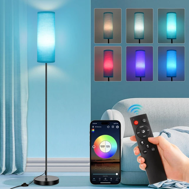 Main image of Floor Lamp, 9W 800LM Smart Bulb, Tall Lamp, Turquoise Shade Music Sync, App& Remote Control, Color Changing Ambient Lighting Standing Lamp for Living Room Bedroom Corner Game Home Decor