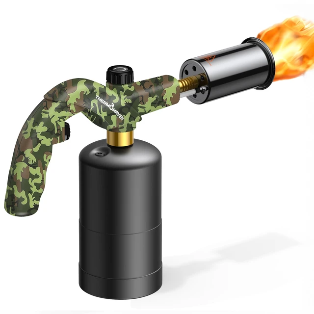 Main image of Propane Torch Gun, Adjustable Cooking Torch, Camouflage Green Powerful Blow Torch for Sous Vide, Steak Searing, BBQ, Grilling, Campfires and Charcoal Lighting (Tank Not Included)