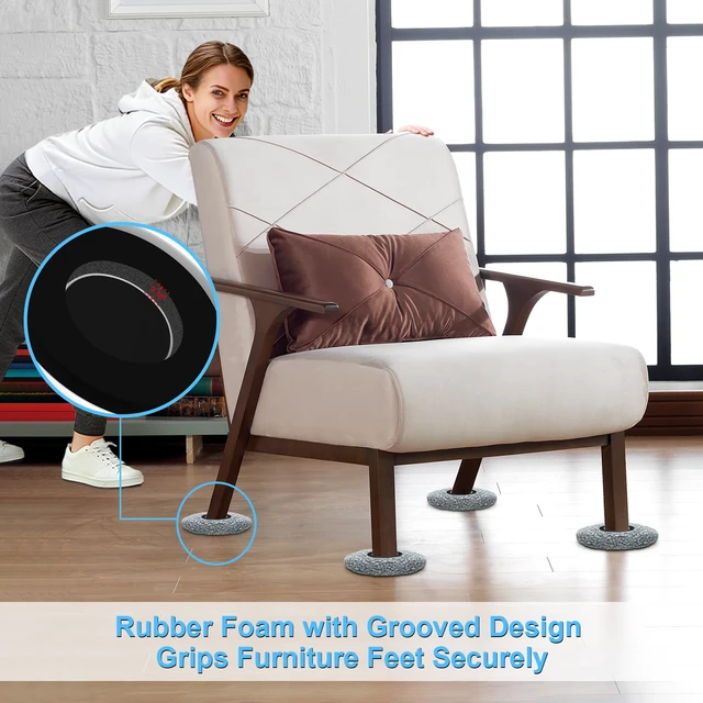 Alt view image 4 of 7 - New Upgrade Furniture Sliders - Multi-Surface 3-in-1 Movers Sliders Round Moving Pads with 8PCS 4.3" Carpet Sliders + 4PCS Hard Floor Socks + 1 Lifter - Protect Floor and Easily Move Furniture