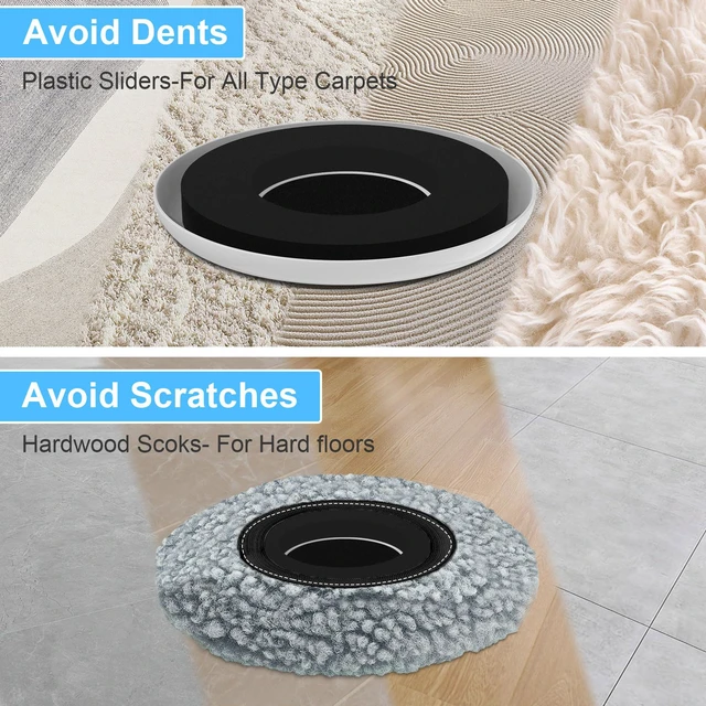 Alt view image 6 of 7 - New Upgrade Furniture Sliders - Multi-Surface 3-in-1 Movers Sliders Round Moving Pads with 8PCS 4.3" Carpet Sliders + 4PCS Hard Floor Socks + 1 Lifter - Protect Floor and Easily Move Furniture