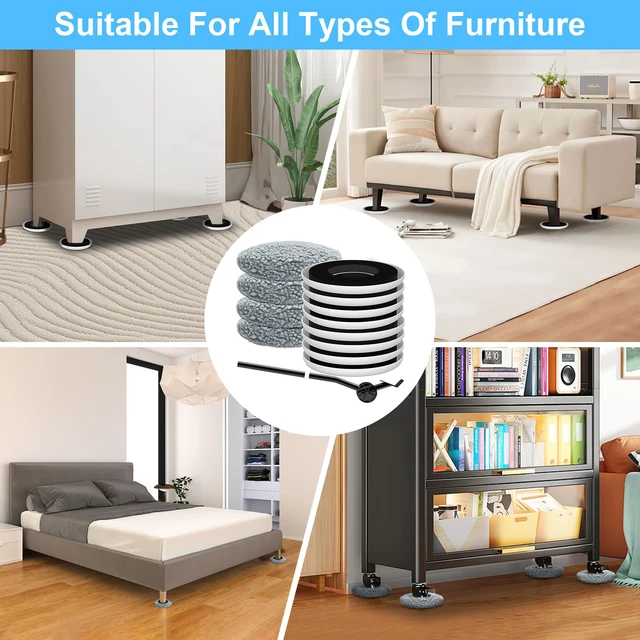 Alt view image 7 of 7 - New Upgrade Furniture Sliders - Multi-Surface 3-in-1 Movers Sliders Round Moving Pads with 8PCS 4.3" Carpet Sliders + 4PCS Hard Floor Socks + 1 Lifter - Protect Floor and Easily Move Furniture