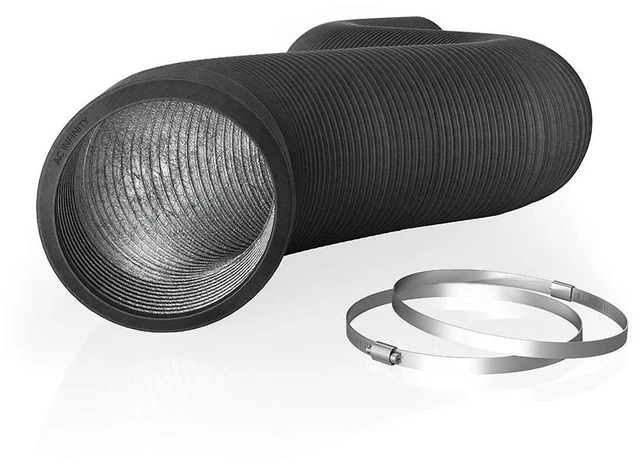 Main image of Flexible 12-Inch Aluminum Ducting, 8-Feet Long Heavy-Duty 4-Layer Protection, Steel-Wire Spiral Structure, Flexible & Extendable, for Heating Cooling Ventilation & Exhaust