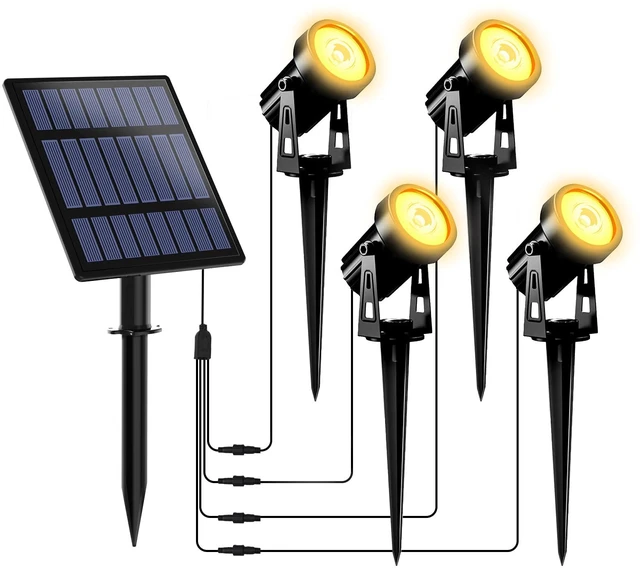 Main image of Solar Christmas Spotlight Outdoor Warm White 3000K Auto On/Off for Garden Flag Tree Patio Yard Driveway Pathway Halloween