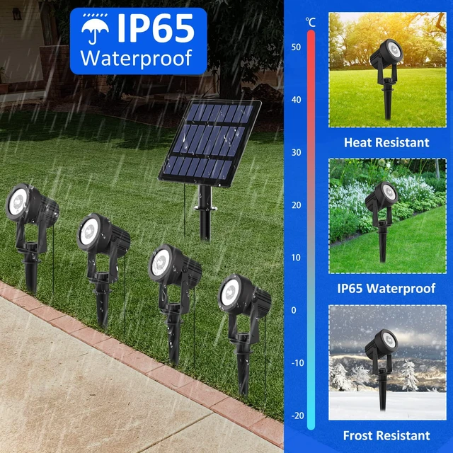 Alt view image 5 of 7 - Solar Christmas Spotlight Outdoor Warm White 3000K Auto On/Off for Garden Flag Tree Patio Yard Driveway Pathway Halloween