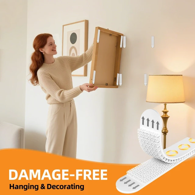 Alt view image 3 of 7 - Damage Free Picture Hanging Strips, 20 Pairs, XL, White