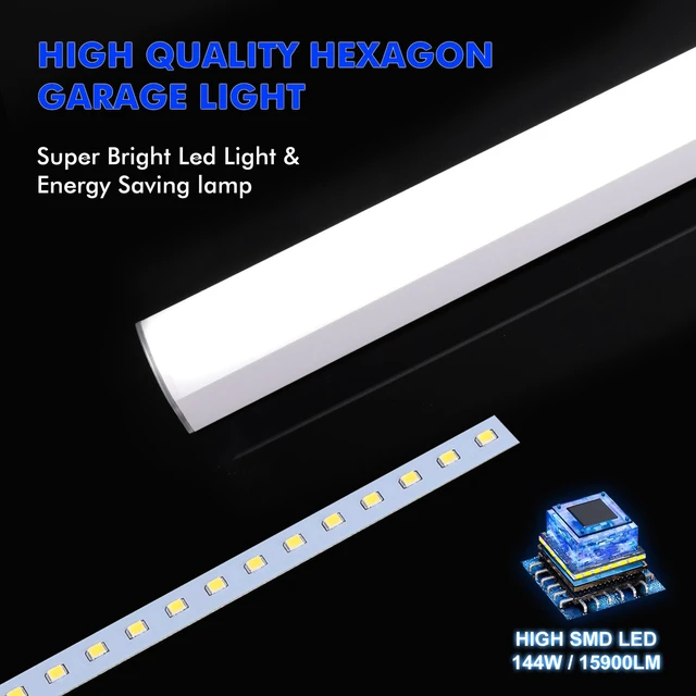 Alt view image 7 of 7 - LED Hexagon Garage Lights: 15900LM Super Bright 3 Hexagon LED Lights Car Detailing Hexagonal Light for Garage Workshop Warehouse Basement Gym