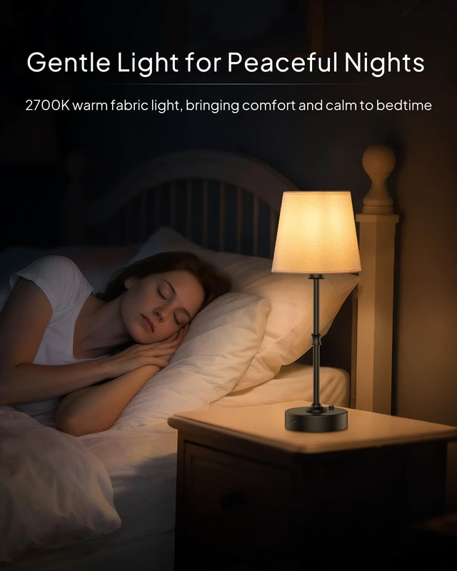 Alt view image 7 of 7 - Cordless Table Lamp Rechargeable: Fast Charging & Long Lasting - 2700K Warm Light Small Vintage Brass Entryway Lamps - Dinning Living Room Bedroom - Black
