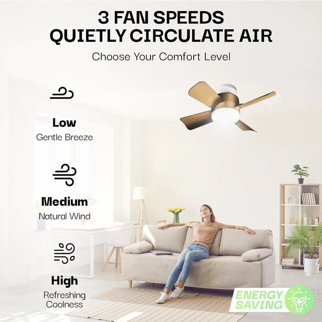 Alt view image 4 of 7 - Socket Breeze Cool Light Deluxe Bronze Ceiling Fans with LED Lights and Remote Control, Replacement for Lightbulb - Bedroom, Kitchen, Living Room,1000 Lumens / 5000 Kelvins