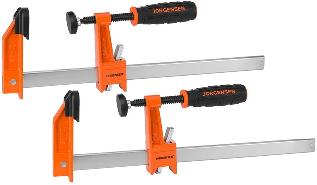 Main image of 12" Heavy-Duty Steel Bar Clamp Set, 1000 lbs Load Limit, 2-Pack F Clamps for Woodworking, Metalworking and DIY Projects
