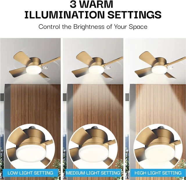 Alt view image 6 of 7 - Socket Breeze Cool Light Deluxe Bronze Ceiling Fans with LED Lights and Remote Control, Replacement for Lightbulb - Bedroom, Kitchen, Living Room,1000 Lumens / 5000 Kelvins