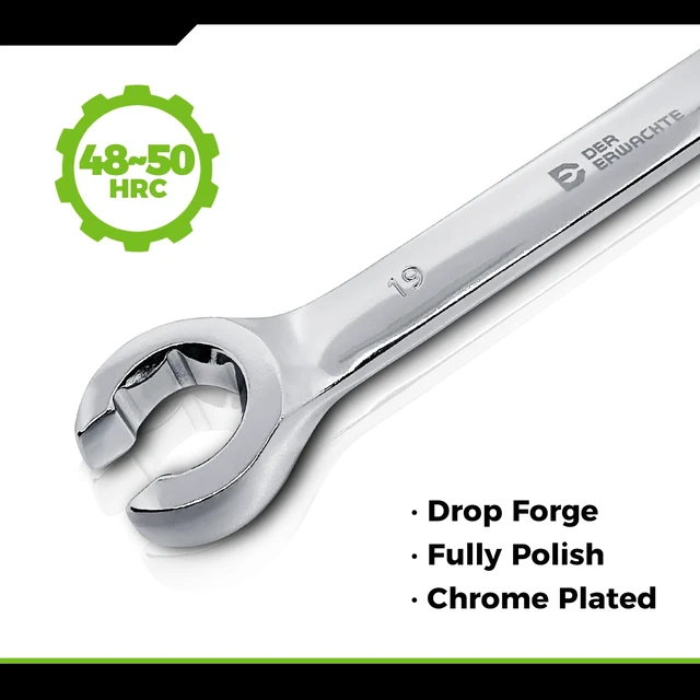 Alt view image 4 of 7 - Flare Nut Wrench Set, Standard & Metric, 10-Piece 1/4" to 7/8'' & 8-21mm, CR-V Steel, Brake Line Wrench Set with Organizer Pouch