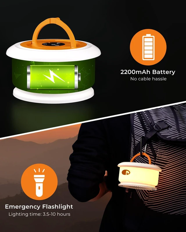 Alt view image 6 of 7 - Camping String Lights, Retractable 32.8FT Rechargeable Fairy Light Quick Storage RGB Flash Lamp Outdoor Waterproof, Portable Hanging Lantern for Outside Tent Patio Awning Garden RV Essentials