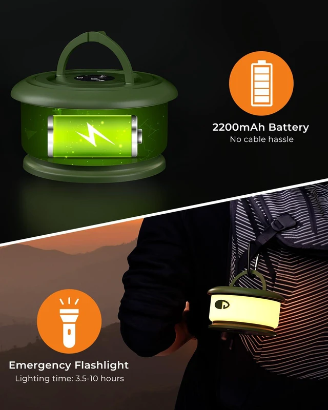 Alt view image 5 of 7 - Camping String Lights, Retractable 32.8FT Rechargeable Fairy Light Quick Storage RGB Flash Lamp Outdoor Waterproof, Portable Hanging Lantern for Outside Tent Patio Awning Garden RV Essentials