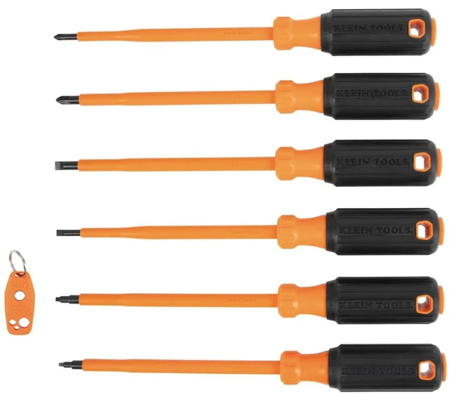 Main image of 85077INSR Insulated Screwdriver Set with Magnetizer, Made in USA, 1000V Electrical Screwdrivers, Phillips, Slotted, Square, 7-Piece